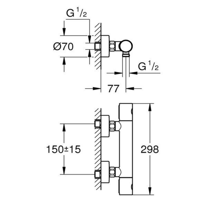 Grohe Grohtherm 1000 Cosmopolitan M Термостат для душа (34065002) Grohe Grohtherm 1000 Cosmopolitan M Термостат для душа (34065002)