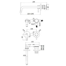 Смеситель для раковины Paffoni Light, 245 мм (LIG10370NO)