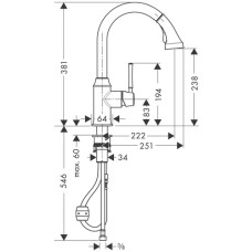 Смеситель для кухни Hansgrohe Talis Classic 14863000