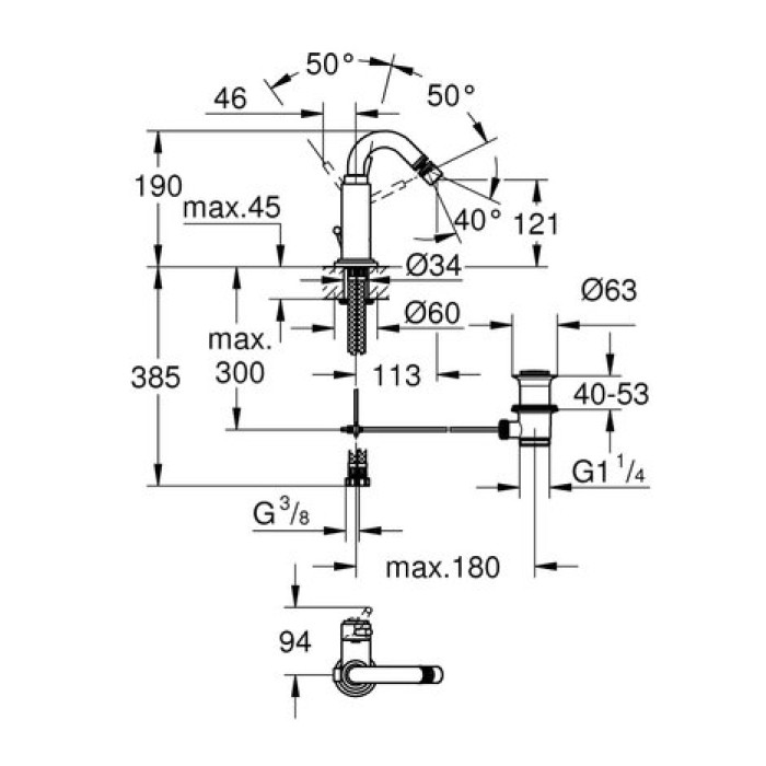 Смеситель для биде Grohe Atrio M-Size 32108001