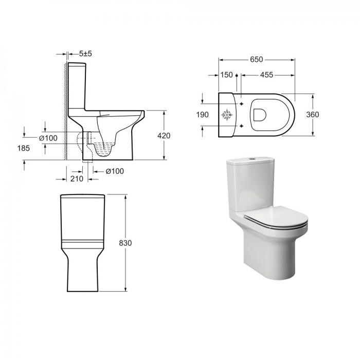 PRIMERA 8390026 RING Компакт без ободка + крышка soft-close, quick-fix