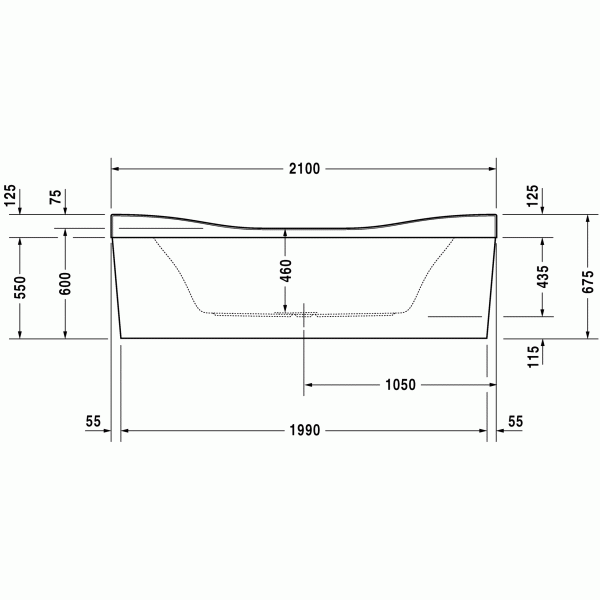 Esplanade ванна асимметричная 210 см 700283000000000 в интернет-магазине «Estet Room»