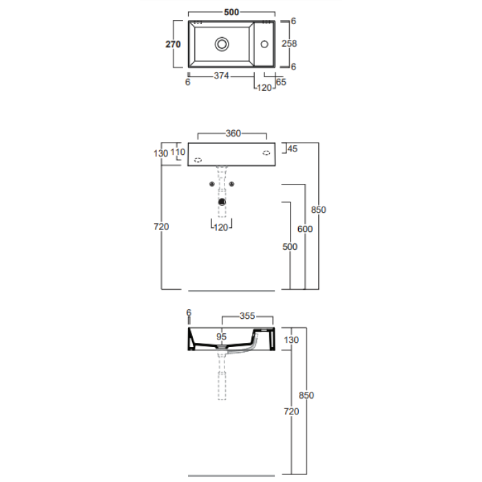 Раковина подвесная Simas Agile 50x27 см (AG50)