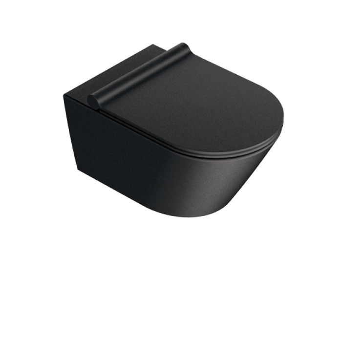 Подвесной безободковый унитаз Catalano New Zero NewFlush, nero satinato