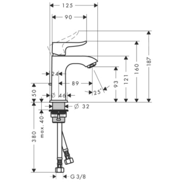 Смеситель для раковины Hansgrohe Metris 100 31088000