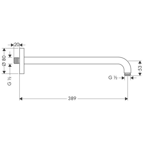 Душевой кронштейн Hansgrohe 389 мм (27413000)