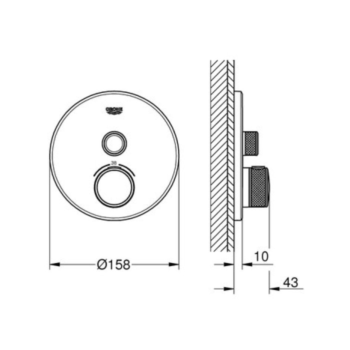 Термостат для встраиваемого монтажа Grohe Grohtherm SmartControl 29118DC0
