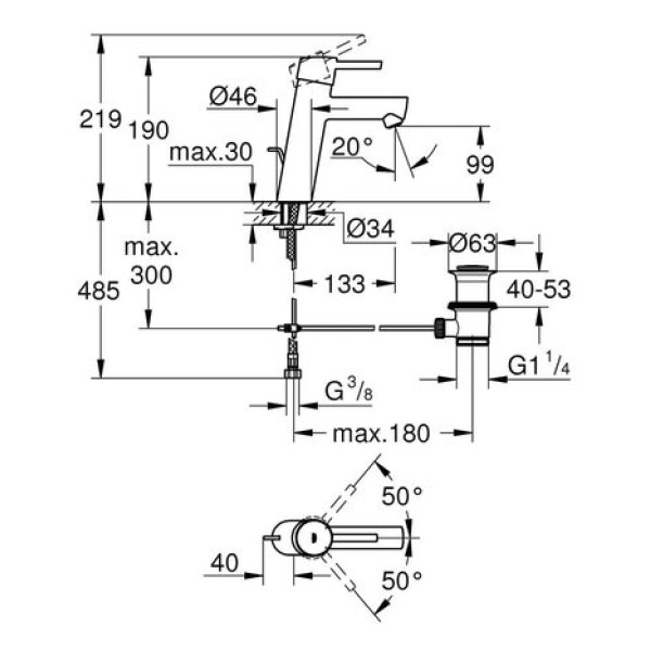 Смеситель для раковины Grohe Concetto M-Size 23450001
