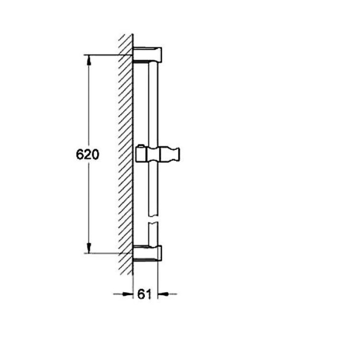 Плитка керамогранит Grohe New Tempesta Cosmopolitan душевая штанга 600 мм (27521000) для пола