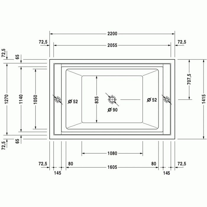 Sundeck ванна прямоугольная 205,5 см 700196000000000 в интернет-магазине «Estet Room»