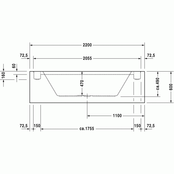 Sundeck ванна прямоугольная 205,5 см 700196000000000 в интернет-магазине «Estet Room»