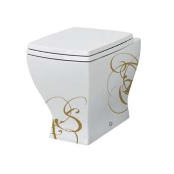 Напольный унитаз Artceram Jazz (JZV002 01;06) white glossy/lettering oro