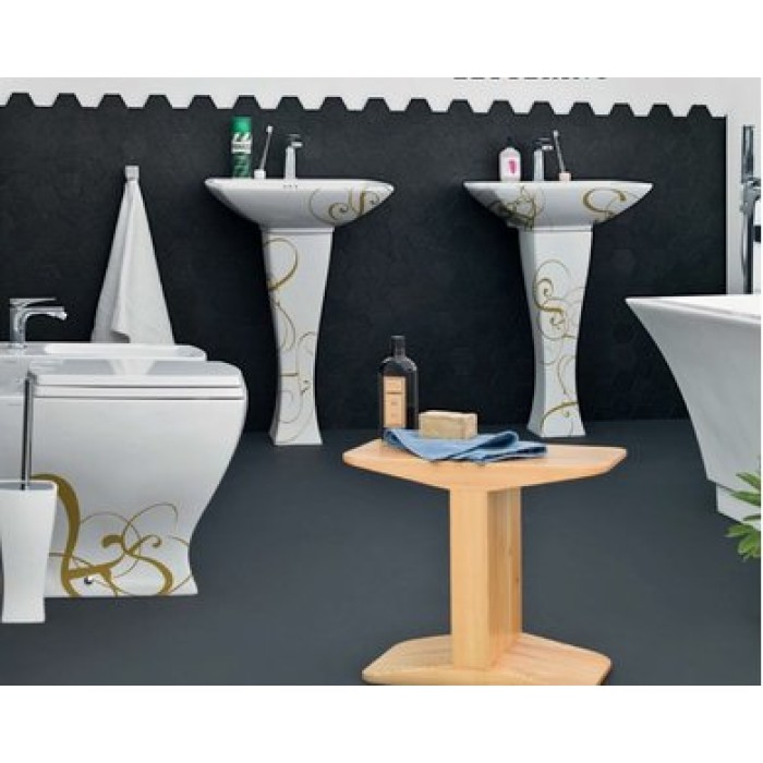 Напольный унитаз Artceram Jazz (JZV002 01;06) white glossy/lettering oro