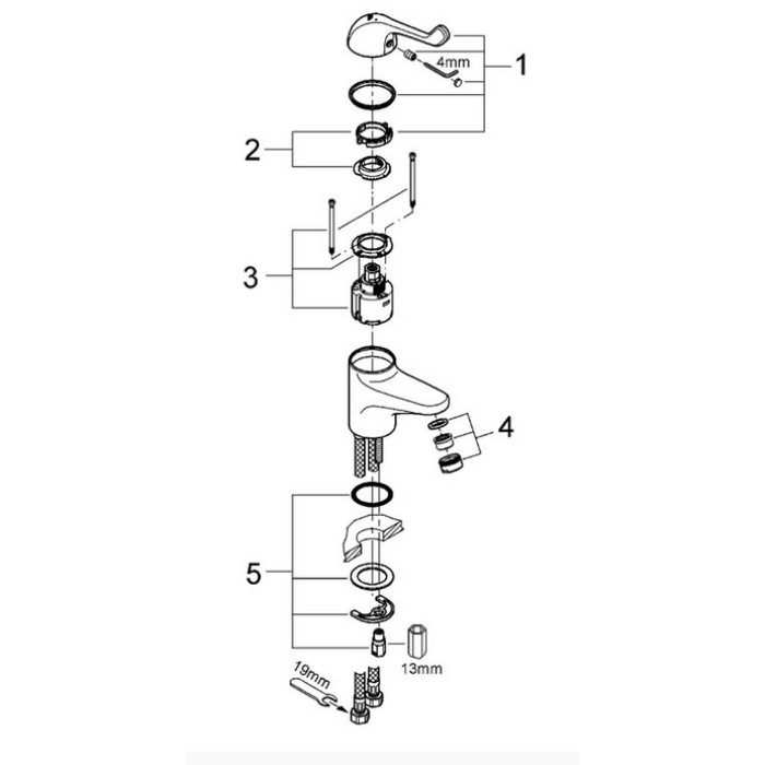 Grohe Euroeco Special SSC Смеситель однорычажный безопасный для раковины (32789000)