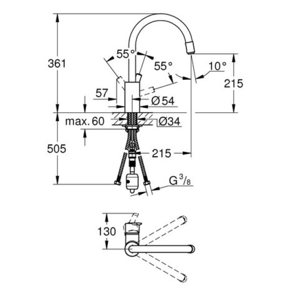 Смеситель для раковины GROHE Feel 32671000
