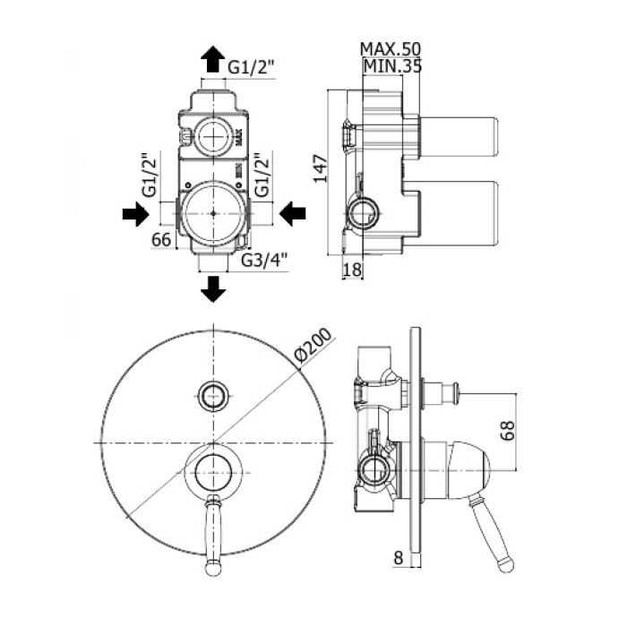 Смеситель Paffoni Giorgia (GI015CR) Смеситель Paffoni Giorgia (GI015CR)
