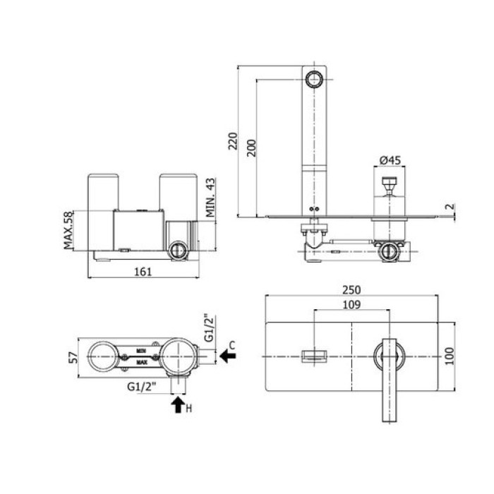 Смеситель для раковины Paffoni Elys (ELY106CR) Смеситель для раковины Paffoni Elys (ELY106CR)