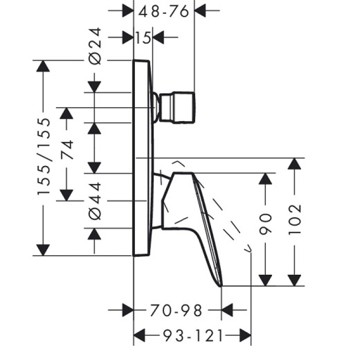 Смеситель для ванны Hansgrohe Logis 71405000 Смеситель для ванны Hansgrohe Logis 71405000