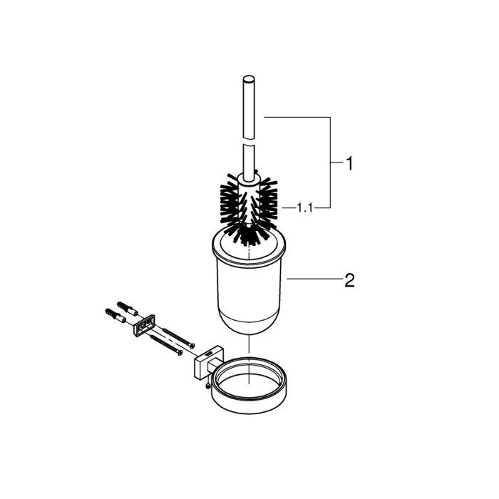 Grohe Туалетный ёршик Essentials Cube в комплекте (40513AL1)