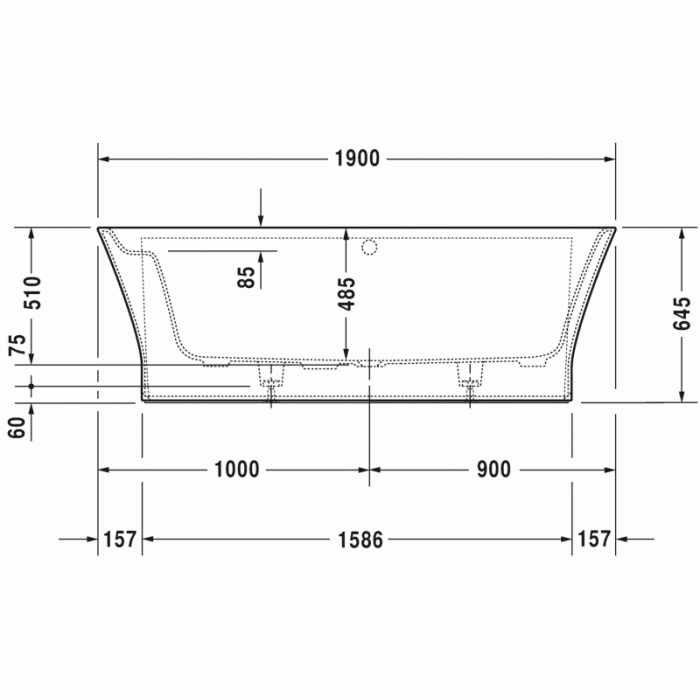 Cape Cod ванна асимметричная 190 см 700364000000000 в интернет-магазине «Estet Room»