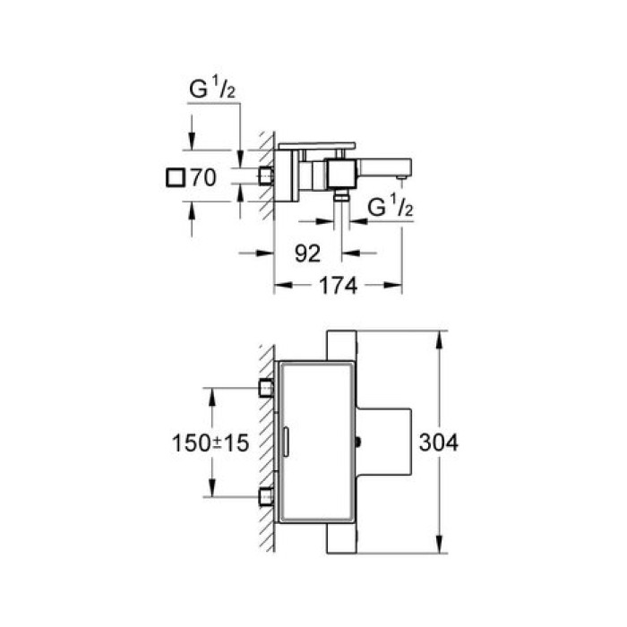 Термостатический смеситель Grohe Grohtherm Cube 34502000 Термостатический смеситель Grohe Grohtherm Cube 34502000