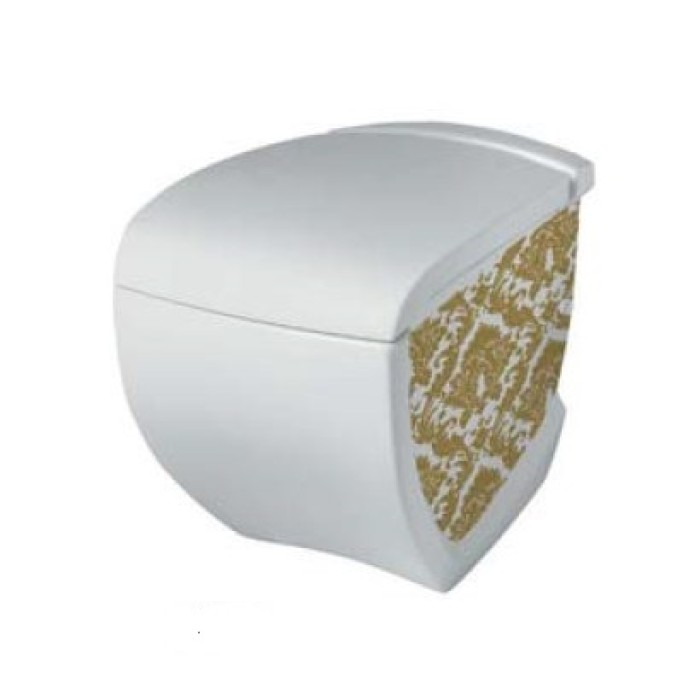Напольный унитаз Artceram Hi-Line (HIV002 01;89) white glossy/gold damasco