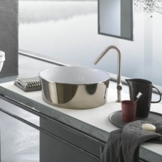 Керамическая раковина 44 см Hatria Happy Hour 7:00, белое золото (YxSK39)