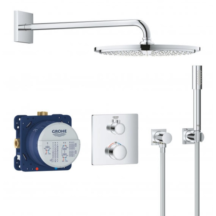 Плитка керамогранит Grohe Grohtherm Rainshower Cosmopolitan 310 душевая система 34730000 для пола