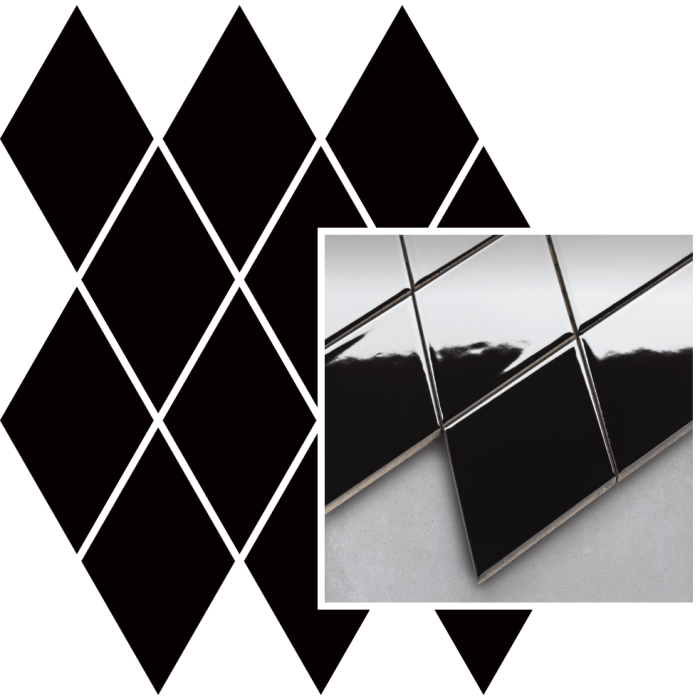 Плитка Paradyz UNIWERSALNA MOZAIKA PRASOWANA NERO ROMB PILLOW