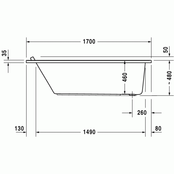 Starck ванна прямоугольная 170 см 700335000000000 в интернет-магазине «Estet Room»