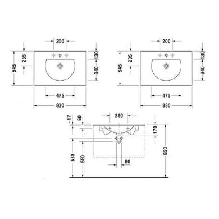 Плитка керамогранит Керамическая раковина 83 см Duravit Darling New 0499830000 для пола