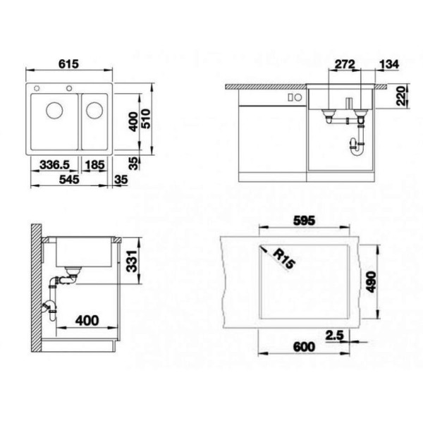 Мойка для кухни Blanco Pleon 6 Split антрацит 521689