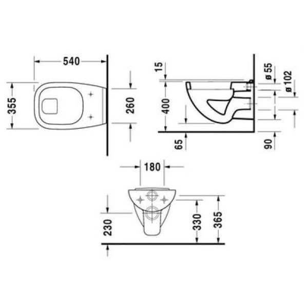 Плитка керамогранит Подвесной унитаз Duravit D-Code 2210090000 для пола