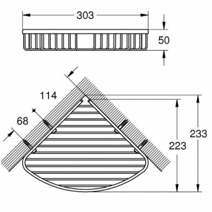 Grohe BauCosmopolitan Полочка одинарная, угловая (40664001)