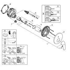 Grohe Eurostyle Смеситель однорычажный на 2 выхода (24047003)