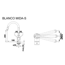 Смеситель кухонный Blanco MIDA - S SILGRANIT серый беж 521460