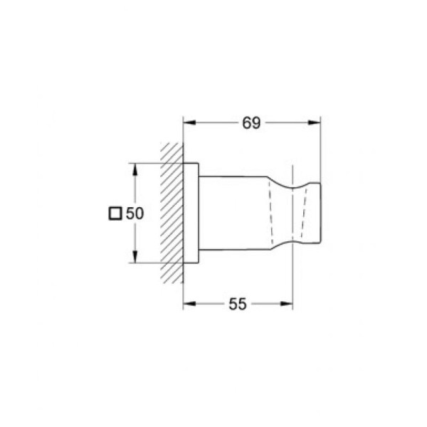 Плитка керамогранит Grohe Rainshower Настенный держатель для ручного душа (27075000) для пола
