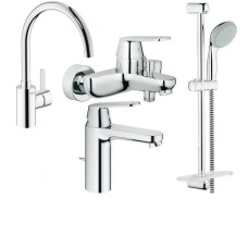 Grohe Набор смесителей Eurosmart Cosmopolitan 4 в 1 для ванны и кухни (126115MK)
