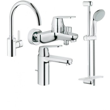 Grohe Набор смесителей Eurosmart Cosmopolitan 4 в 1 для ванны и кухни (126115MK)