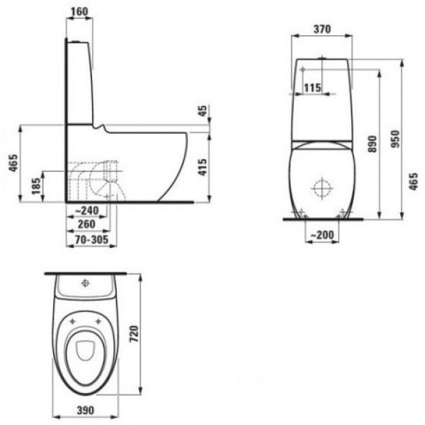 Унитаз Laufen ILBAGNOALESSI ONE с покрытием LCC (H8229764000001) без бачка и сиденья