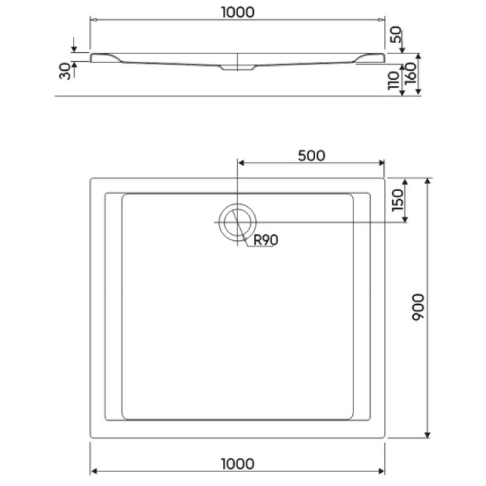 Душевой поддон KOLO PACYFIK 100x90 xBP0719000