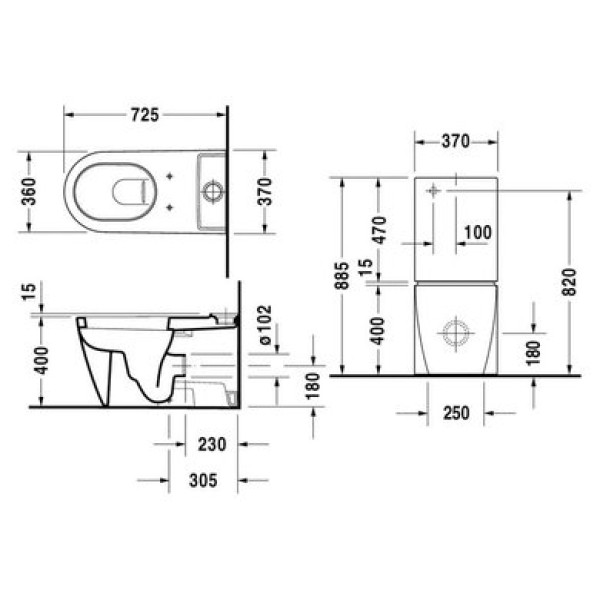 Плитка керамогранит Чаша унитаза Duravit Starck 2 2129090000 для пола