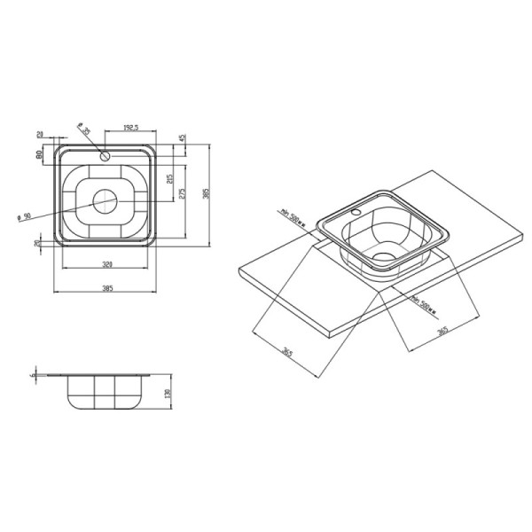 Кухонная мойка Imperial 3838 Satin (IMP383806SAT)