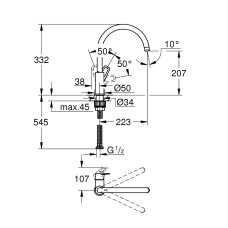 Grohe BauLoop Смеситель для кухни (31232001)