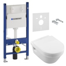 Комплект инсталляция GEBERIT Duofix с унитазом Villeroy & Boch Architectura Direct Flush и сидением soft-close 5684HR01+458.126.00.1