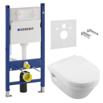 Комплект инсталляция GEBERIT Duofix с унитазом Villeroy & Boch Architectura Direct Flush и сидением soft-close 5684HR01+458.126.00.1