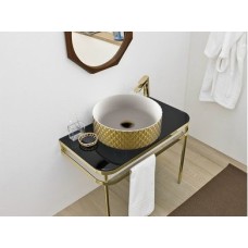 Керамическая раковина 44 см Artceram Rombo, white glossy/gold bicolor (OSL009 01;56)