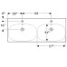 500.627.01.2 Geberit Acanto Умывальник двойной 120 см, с двумя отверстиями, с переливом, с системой быстрого монтажа, белый