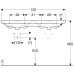 500.627.01.2 Geberit Acanto Умывальник двойной 120 см, с двумя отверстиями, с переливом, с системой быстрого монтажа, белый