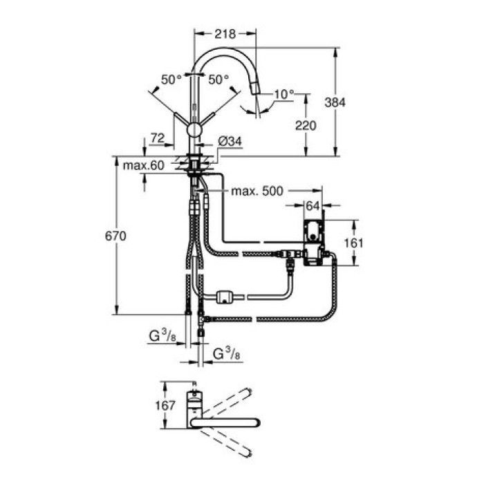 Сенсорный смеситель для кухни Grohe Minta Touch 31358DC0 Сенсорный смеситель для кухни Grohe Minta Touch 31358DC0